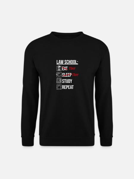Eat Sleep Study Repeat, Lustiger Anwalt in Arbeit - Unisex Pullover - Schwarz