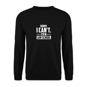 Désolé, je ne peux pas être à la faculté de droit, étudiant en droit - Sweat-shirt Unisexe - noir - Devant - Alina (178cm) & Michal (187cm)