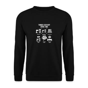 Choses que je fais pendant mon temps libre, voiture RC - Sweat-shirt Unisexe - noir - Devant - Alina (178cm) & Michal (187cm)