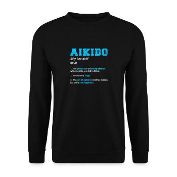 Funny Aikido Men Kids Aikido Definition Aikido Stu - Unisex Sweatshirt - black - Front - Alina (178cm) & Michal (187cm)