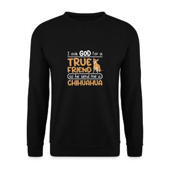 True friend dog chihuahua - Unisex Sweatshirt - black - Front - Alina (178cm) & Michal (187cm)