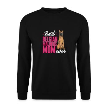 Malinois Belgischer Schäferhund Mechelaar Hund - Unisex Pullover - Schwarz - Vorne - Alina (178cm) & Michal (187cm)