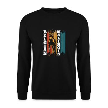 Malinois Belgian Shepherd Mechelaar Dog - Unisex Sweatshirt - black - Front - Alina (178cm) & Michal (187cm)