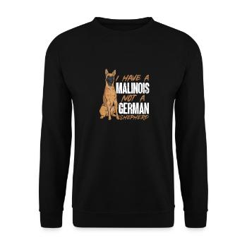 Malinois Belgian Shepherd Mechelaar Dog - Unisex Sweatshirt - black - Front - Alina (178cm) & Michal (187cm)