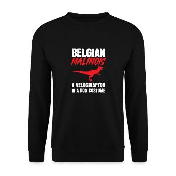 Malinois Belgian Shepherd Mechelaar Dog - Unisex Sweatshirt - black - Front - Alina (178cm) & Michal (187cm)