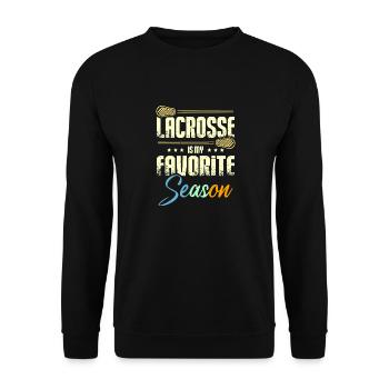 Lacrosse is my favorite season - Unisex Pullover - Schwarz - Vorne - Alina (178cm) & Michal (187cm)