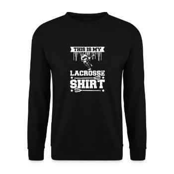 This is my Lacrosse - Unisex Pullover - Schwarz - Vorne - Alina (178cm) & Michal (187cm)