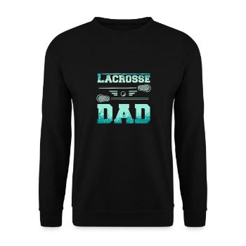 Fathers Day Daddy Lacrosse Dad - Unisex Pullover - Schwarz - Vorne - Alina (178cm) & Michal (187cm)