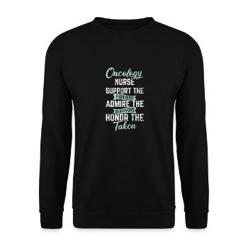 Oncology Nurse Oncology Nursing Student Oncologist - Unisex Sweatshirt - black - Front - Alina (178cm) & Michal (187cm)