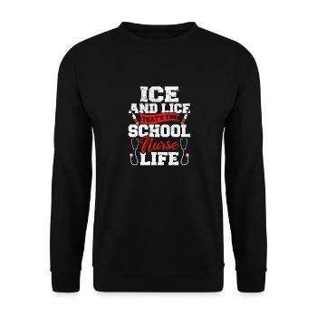 Funny School Nurse Nursing Licensed Health Practit - Unisex Pullover - Schwarz - Vorne - Alina (178cm) & Michal (187cm)