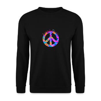 Love Peace 60s 70s Hippie Costume Love Peace - Unisex Sweatshirt - black - Front - Alina (178cm) & Michal (187cm)