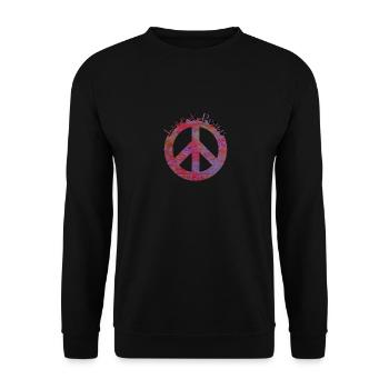 Love Peace 60s 70s Hippie Costume Love Peace - Unisex Sweatshirt - black - Front - Alina (178cm) & Michal (187cm)
