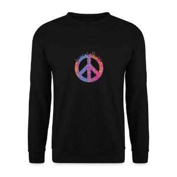 Love Peace 60s 70s Hippie Costume Love Peace - Unisex Sweatshirt - black - Front - Alina (178cm) & Michal (187cm)
