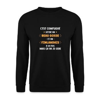 Beau gosse Finlandais - Sweat-shirt Unisexe - noir - Devant - Alina (178cm) & Michal (187cm)