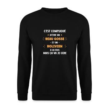 Beau gosse bolivien - Sweat-shirt Unisexe - noir - Devant - Alina (178cm) & Michal (187cm)