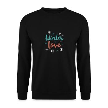 Winter Love Cozy Winter Days Hot Chocolate Snow - Unisex Sweatshirt - black - Front - Alina (178cm) & Michal (187cm)