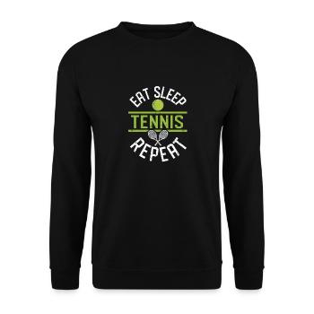 Funny Sports Player Coach Fan Food Sleep - Unisex Sweatshirt - black - Front - Alina (178cm) & Michal (187cm)