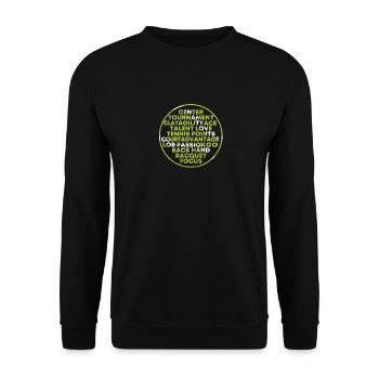 Tennis Ball Word Cloud Cool Player Coach Fans - Unisex Sweatshirt - black - Front - Alina (178cm) & Michal (187cm)