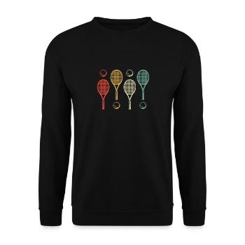 Tennis Racket Balls Cool Funny Sport Player - Unisex Sweatshirt - black - Front - Alina (178cm) & Michal (187cm)