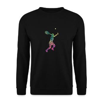 Tennisspieler Positionen Bälle Schläger Sport - Unisex Pullover - Schwarz - Vorne - Alina (178cm) & Michal (187cm)