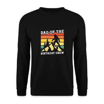Bigfoot Party Supplies Dad Of The Birthday Crew - Unisex Sweatshirt - black - Front - Alina (178cm) & Michal (187cm)