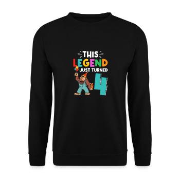 Bigfoot Party Supplies This Legend Just Turned 4 - Unisex Sweatshirt - black - Front - Alina (178cm) & Michal (187cm)