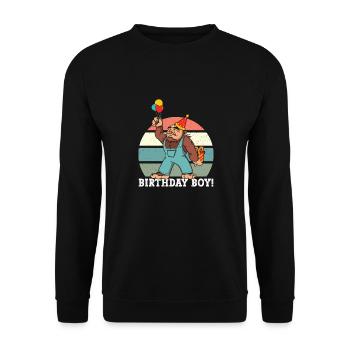Bigfoot Party Supplies Birthday Boy Sasquatch - Unisex Sweatshirt - black - Front - Alina (178cm) & Michal (187cm)