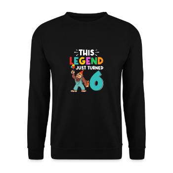 Bigfoot Party Supplies This Legend Just Turned 6 - Unisex Sweatshirt - black - Front - Alina (178cm) & Michal (187cm)