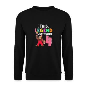 Bigfoot Party Supplies This Legend Just Turned 4 - Unisex Sweatshirt - black - Front - Alina (178cm) & Michal (187cm)