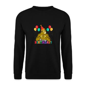 Bigfoot Party fournit C’est mon anniversaire - Sweat-shirt Unisexe - noir - Devant - Alina (178cm) & Michal (187cm)