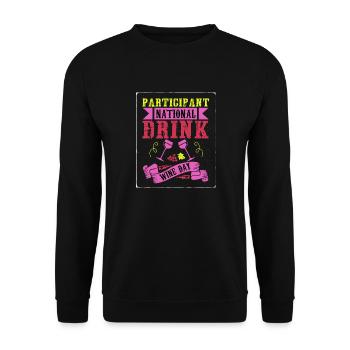 Participant National Drink Wine Day T-Shirt - Unisex Sweatshirt - black - Front - Alina (178cm) & Michal (187cm)