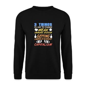 3 Things I'd Like To Change Weak Immune System - Unisex Sweatshirt - black - Front - Alina (178cm) & Michal (187cm)