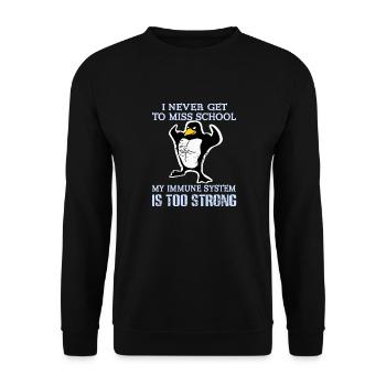 My Immune System Is Too Strong Funny Student - Unisex Sweatshirt - black - Front - Alina (178cm) & Michal (187cm)