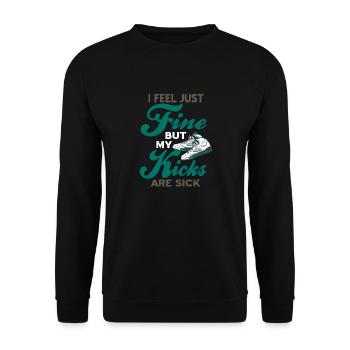 Je me sens bien mais mes coups de pied sont malades tête de baskets - Sweat-shirt Unisexe - noir - Devant - Alina (178cm) & Michal (187cm)
