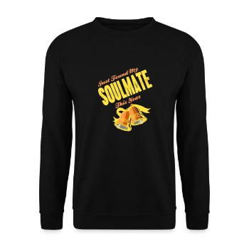 Just Found My Soulmate This Year Retro Soulmate - Unisex Pullover - Schwarz - Vorne - Alina (178cm) & Michal (187cm)