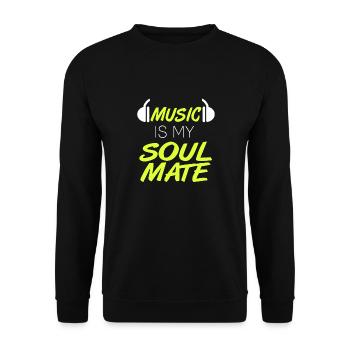 Music Is My Soulmate Retro Music Lover Designs - Unisex Pullover - Schwarz - Vorne - Alina (178cm) & Michal (187cm)