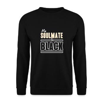 My Soulmate Is Black Cool Retro Soulmate Designs - Unisex Sweatshirt - black - Front - Alina (178cm) & Michal (187cm)