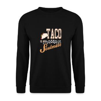 Taco Is My Soulmate Retro Taco Lover Designs - Unisex Pullover - Schwarz - Vorne - Alina (178cm) & Michal (187cm)