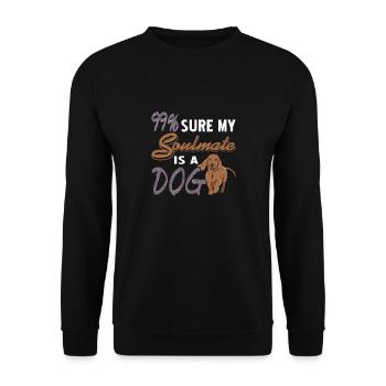 99% Sure My Soulmate Is A Dog Retro Dog Lover - Unisex Pullover - Schwarz - Vorne - Alina (178cm) & Michal (187cm)