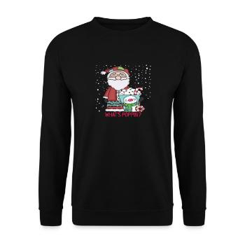 Qu'est-ce que Poppin Santa - Sweat-shirt Unisexe - noir - Devant - Alina (178cm) & Michal (187cm)