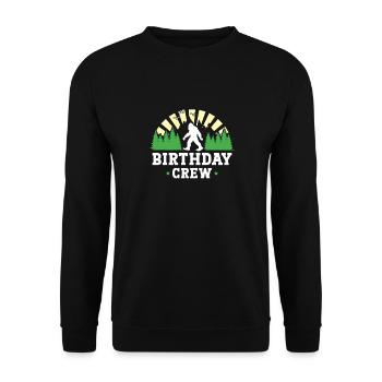 Bigfoot Party Supplies Sasquatch Birthday Crew - Unisex Sweatshirt - black - Front - Alina (178cm) & Michal (187cm)