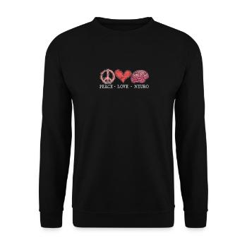 Neuro Nurse Neurologist Neuroscience Neurology Nur - Unisex Pullover - Schwarz - Vorne - Alina (178cm) & Michal (187cm)
