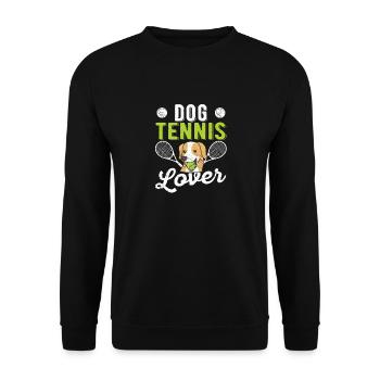 chien, amateur tennis, rigolote, sport, joueur, entraîneur - Sweat-shirt Unisexe - noir - Devant - Alina (178cm) & Michal (187cm)