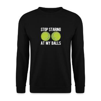 Drôles de joueurs de tennis-entraîneur-fan-gag regards - Sweat-shirt Unisexe - noir - Devant - Alina (178cm) & Michal (187cm)