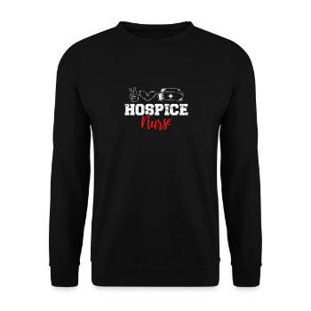 Hospice Nurse Cute Heart Hospice Staff Vintage Only - Unisex Sweatshirt - black - Front - Alina (178cm) & Michal (187cm)
