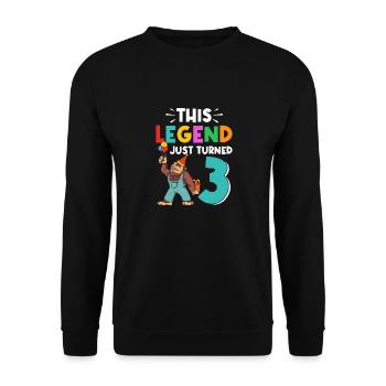 Bigfoot Party Supplies Dad Of The Birthday Crew - Unisex Sweatshirt - black - Front - Alina (178cm) & Michal (187cm)