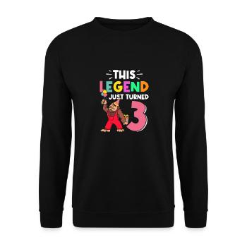 Bigfoot Party Supplies Dad Of The Birthday Crew - Unisex Sweatshirt - black - Front - Alina (178cm) & Michal (187cm)