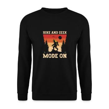 Bigfoot Party Supplies Hike And Seek Mode On - Unisex Sweatshirt - black - Front - Alina (178cm) & Michal (187cm)