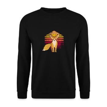 Retro Vintage Fennec Fox Cute Foxes Kawaii Fennec - Unisex Sweatshirt - black - Front - Alina (178cm) & Michal (187cm)