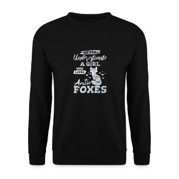 Arctic Fox Girl Who Loves Arctic Foxes Girl Fox C - Unisex Sweatshirt - black - Front - Alina (178cm) & Michal (187cm)